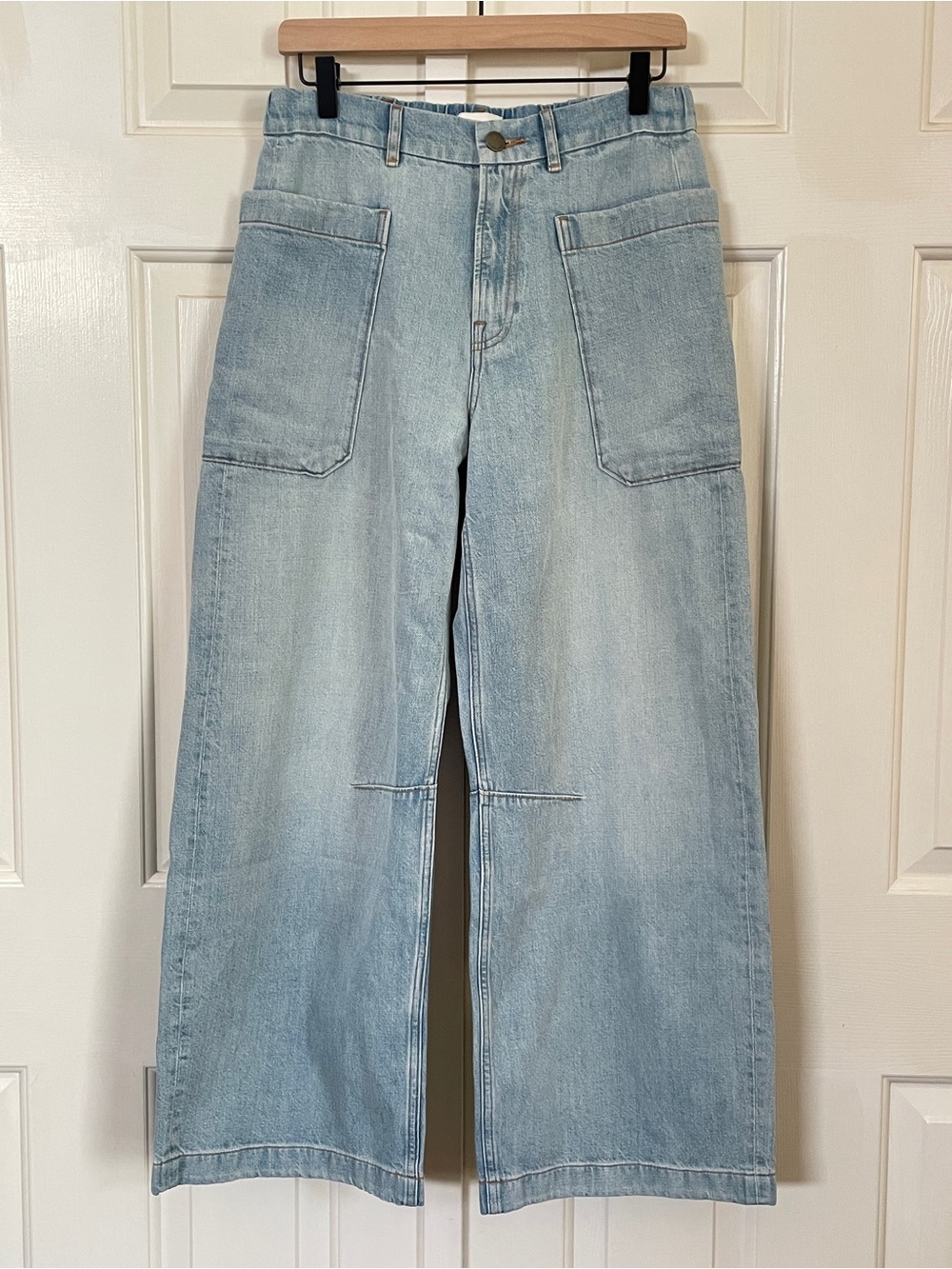 Everlane Way-High Gardener Jeans 27R Tinted Blue Utility Wide Leg